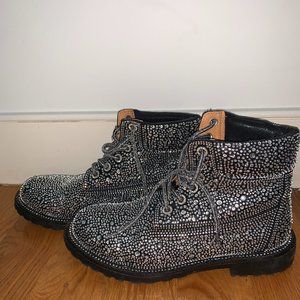 Black Rhinestone boots